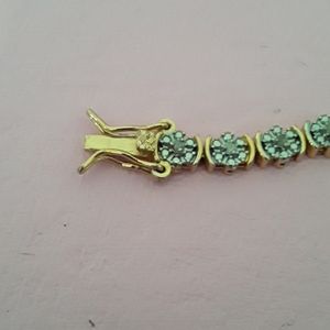 18K GOLD PLATED NATURAL DIAMOND TENNIS BRACELET